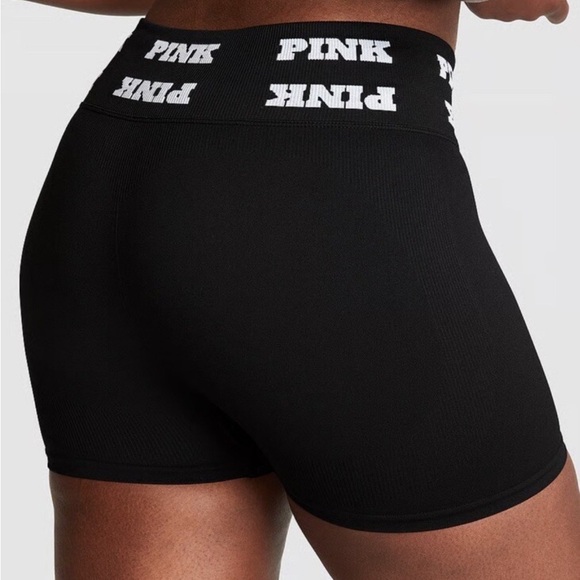 PINK 3" Seamless Soft Black Bike Shorts Women Size XL - Picture 6 of 8